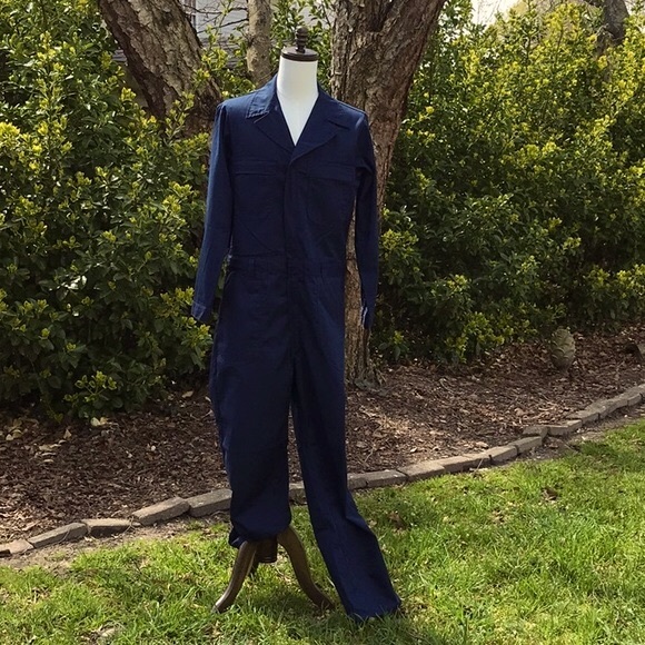 Men’s Military Navy Blue Zip Up Utility Coveralls Size 44L - Picture 3 of 16